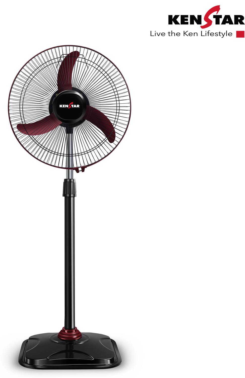 Kenstar Wind Speed Ultra MRN | Adjustable Height with 2 Year Warranty Ultra High Speed 400 mm Pedestal Fan