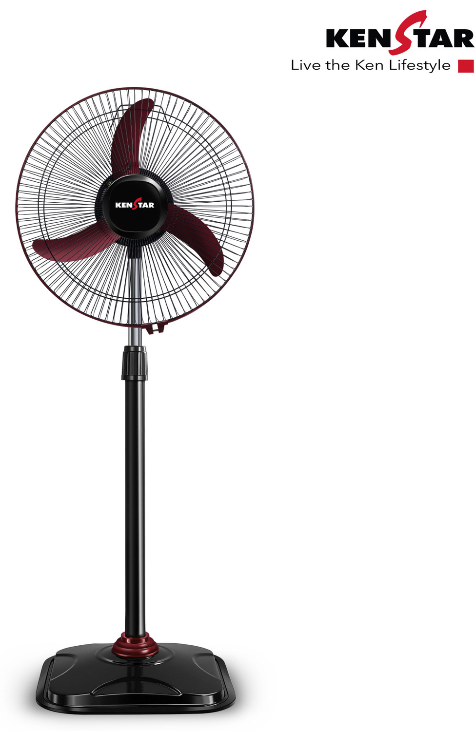 Image of Kenstar Wind Speed Ultra MRN | Adjustable Height with 2 Year Warranty Ultra High Speed 400 mm Pedestal Fan