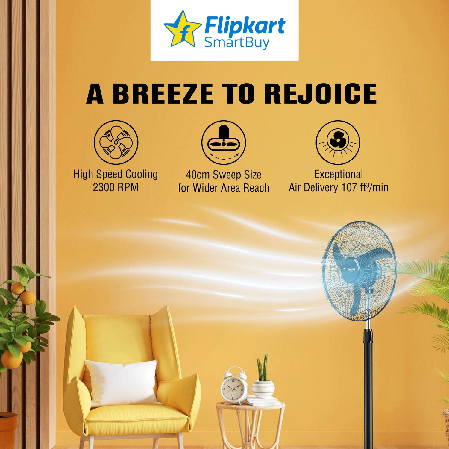 Image of Flipkart SmartBuy FALCON with 2 Year Warranty Ultra High Speed 400 mm Pedestal Fan