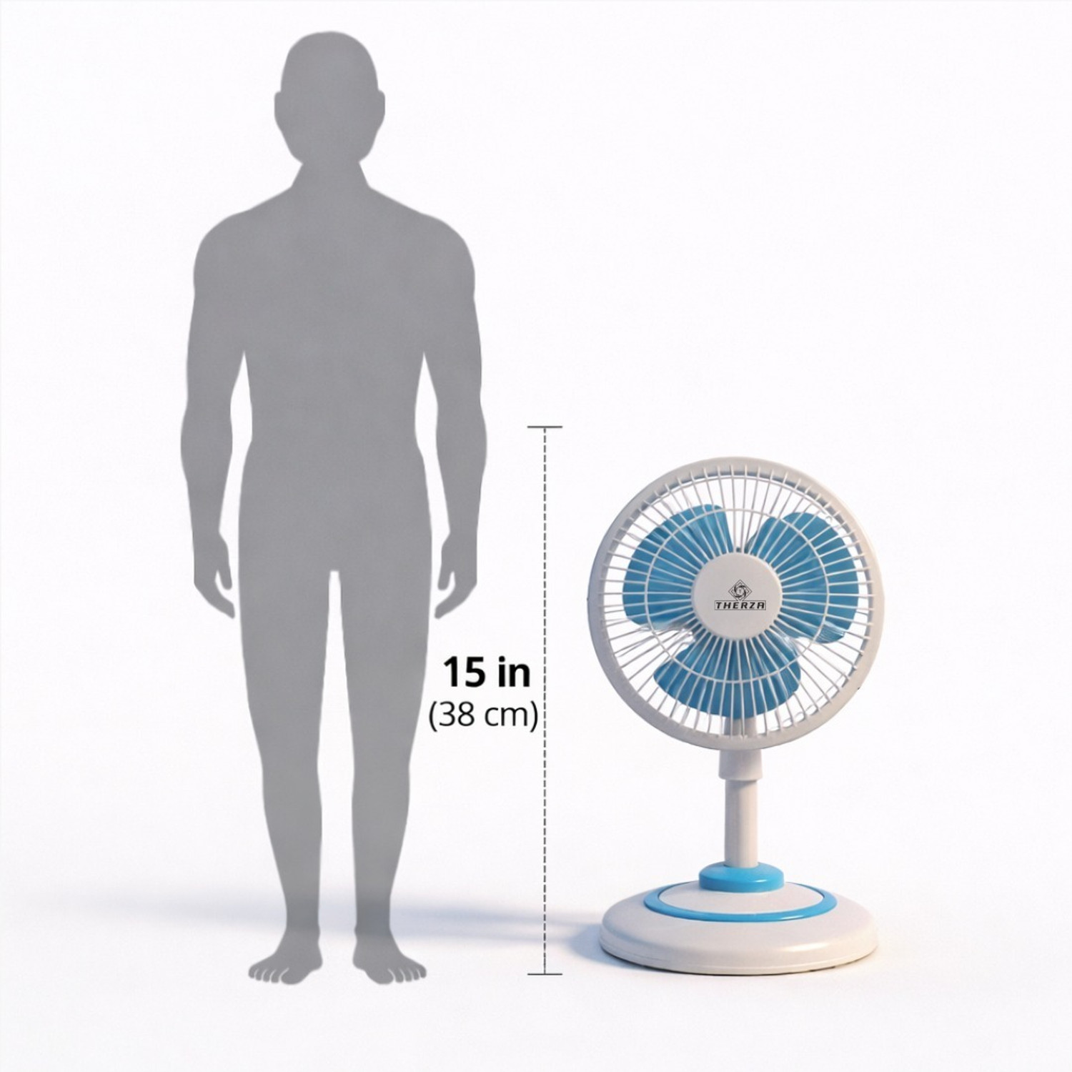 Image of therza Mini Bullet Pedestal Fan | Compact Table Fan | High-Speed 3 Blade Cooling with 12 Months Warranty Anti Dust, Anti Rust, Silent Operation, Ultra High Speed, High Air Delivery, Energy Saving 304 mm Pedestal Fan