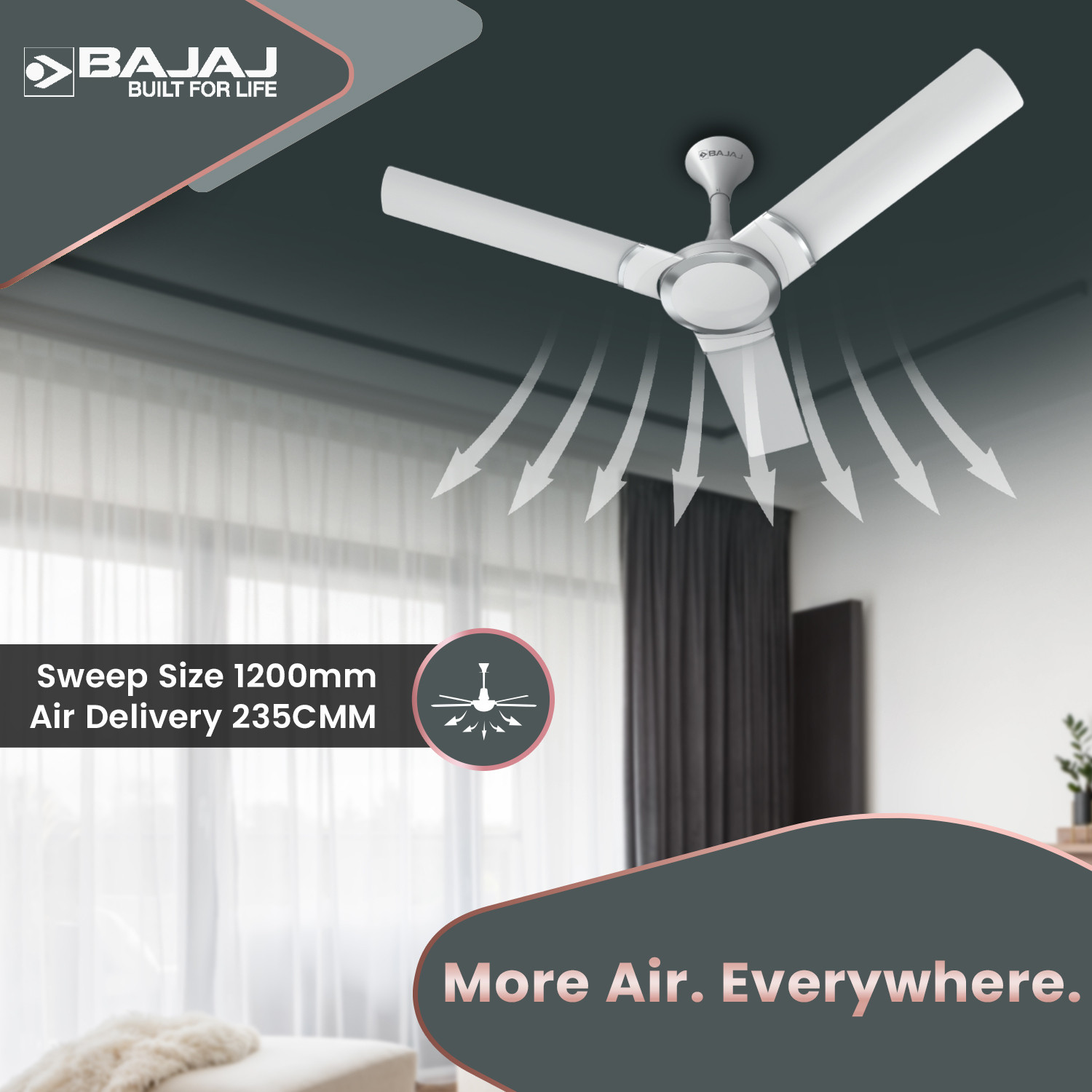 Image of BAJAJ 251733EE with 5 Year Warranty 1200 mm Ceiling Fan
