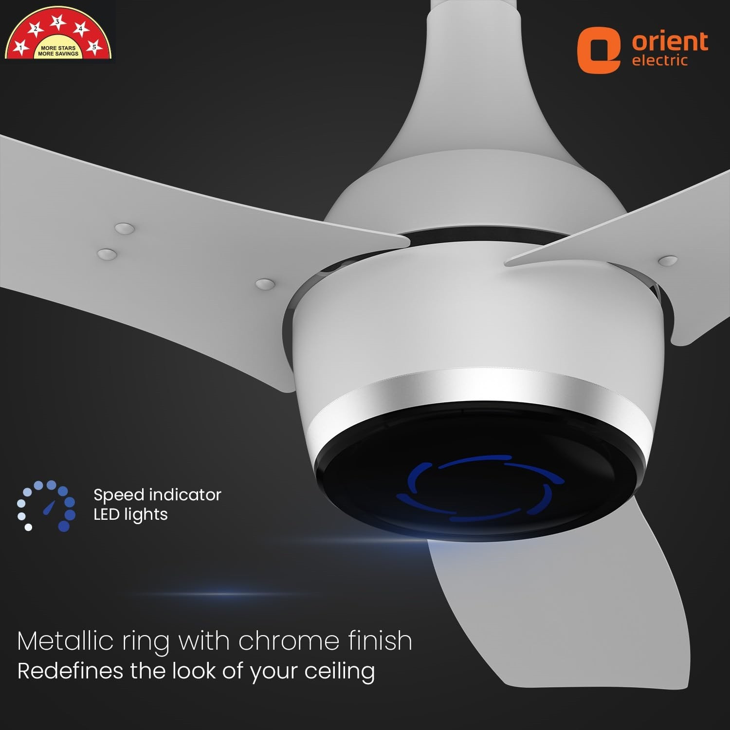 Image of Orient Electric AEON BLDC PIXEL WHITE VC FAN WITH REMOTE with 5 Year Warranty BLDC Motor with Remote 1200 mm Ceiling Fan