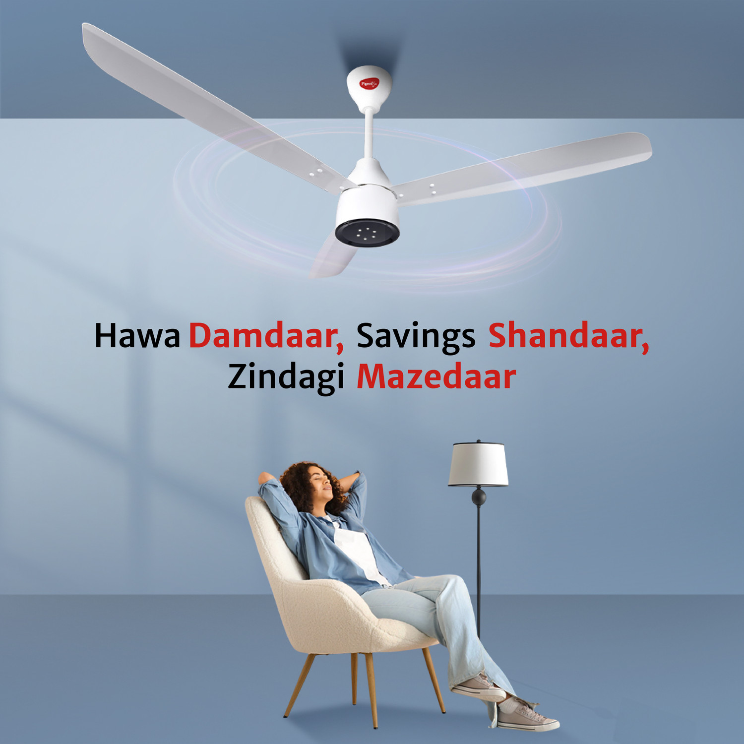 Image of Pigeon 19004496 with 2 Year Warranty 1200 mm Ceiling Fan (5 Star | White | Pack of 1)