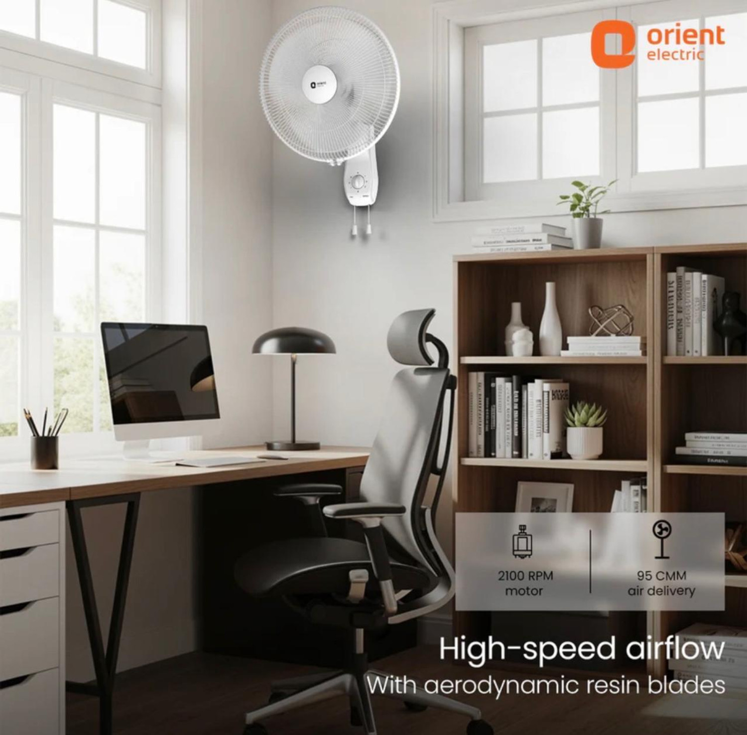 Image of Orient Electric ORIENT ELECTRIC WALL 47 with 24 Months Warranty High Air Delivery 400 mm Wall Fan