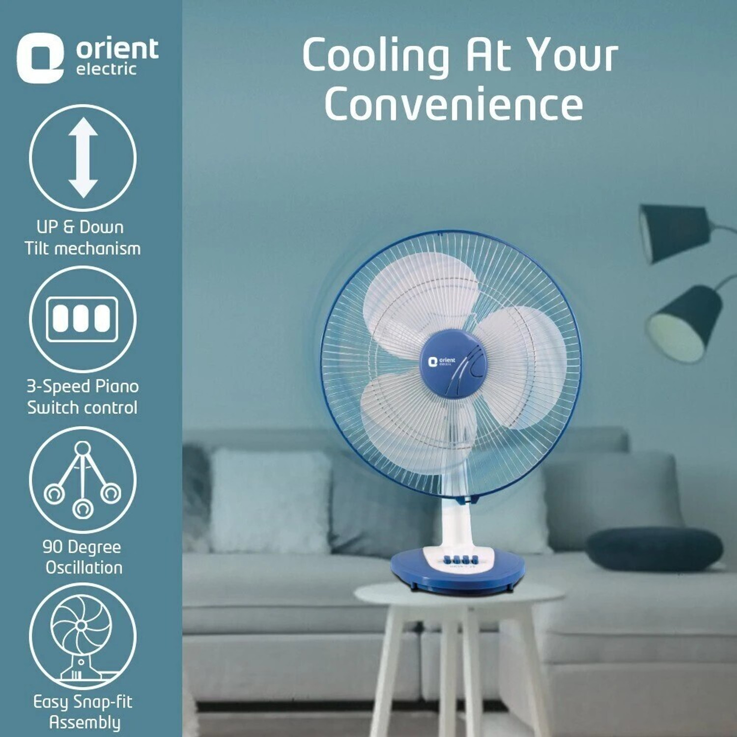 Image of Orient Electric Desk-25 with 2 Year Warranty Energy Saving 400 mm Table Fan