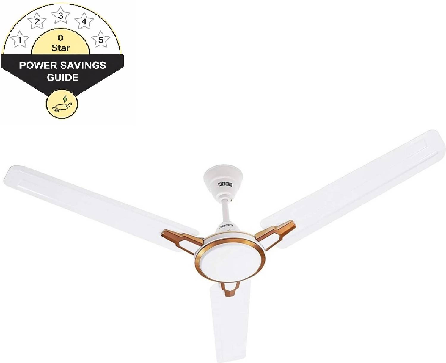 USHA Racer Chrome Rich White Bronze 1200MM PACK OF 1 with 1 Year Warranty 1200 mm Ceiling Fan