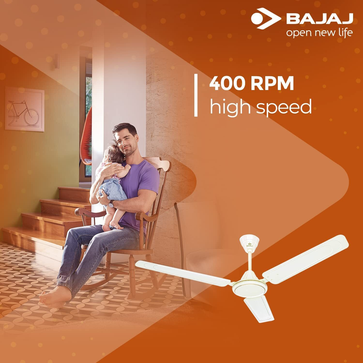 Image of BAJAJ Chetak HS with 24 Months Warranty Ultra High Speed 1200 mm Ceiling Fan