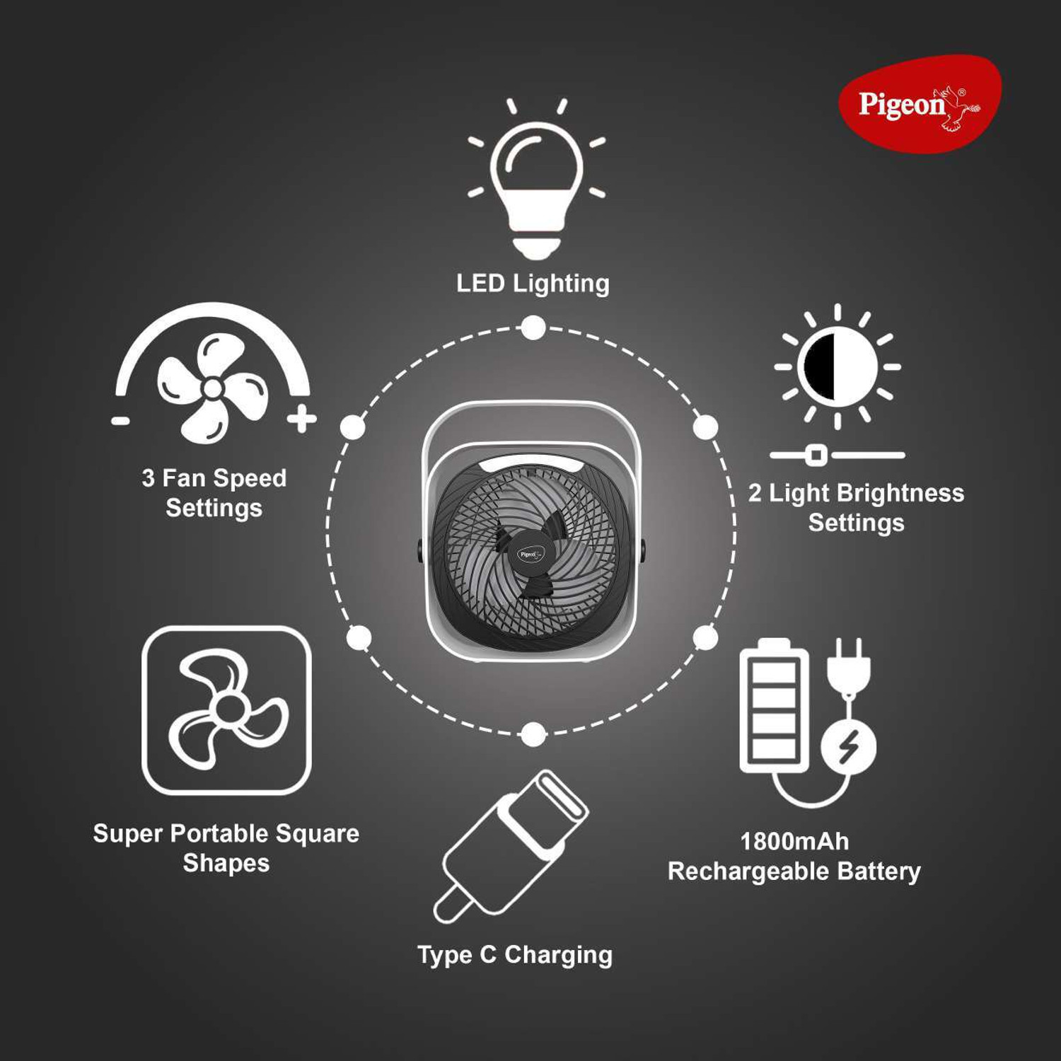 Image of Pigeon Aura with 1 Year Warranty 152 mm Table Fan