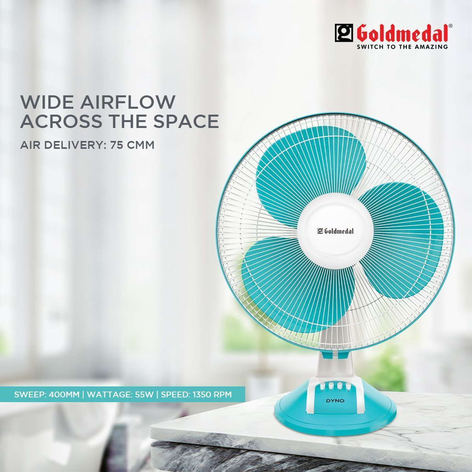 Image of Goldmedal Dyno 400mm with 2 Year Warranty 400 mm Table Fan