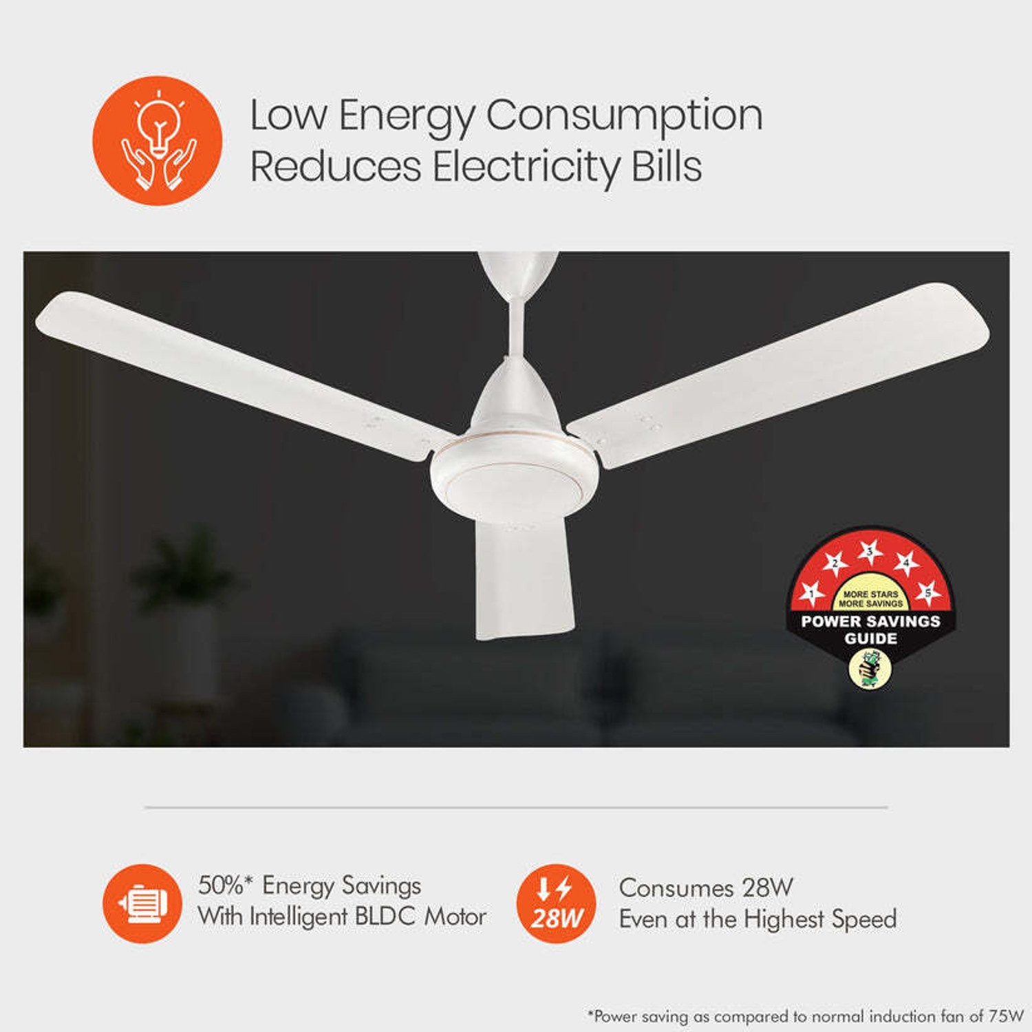 Image of Orient Electric Ef with 5 Year Warranty BLDC Motor with Remote 1200 mm Ceiling Fan