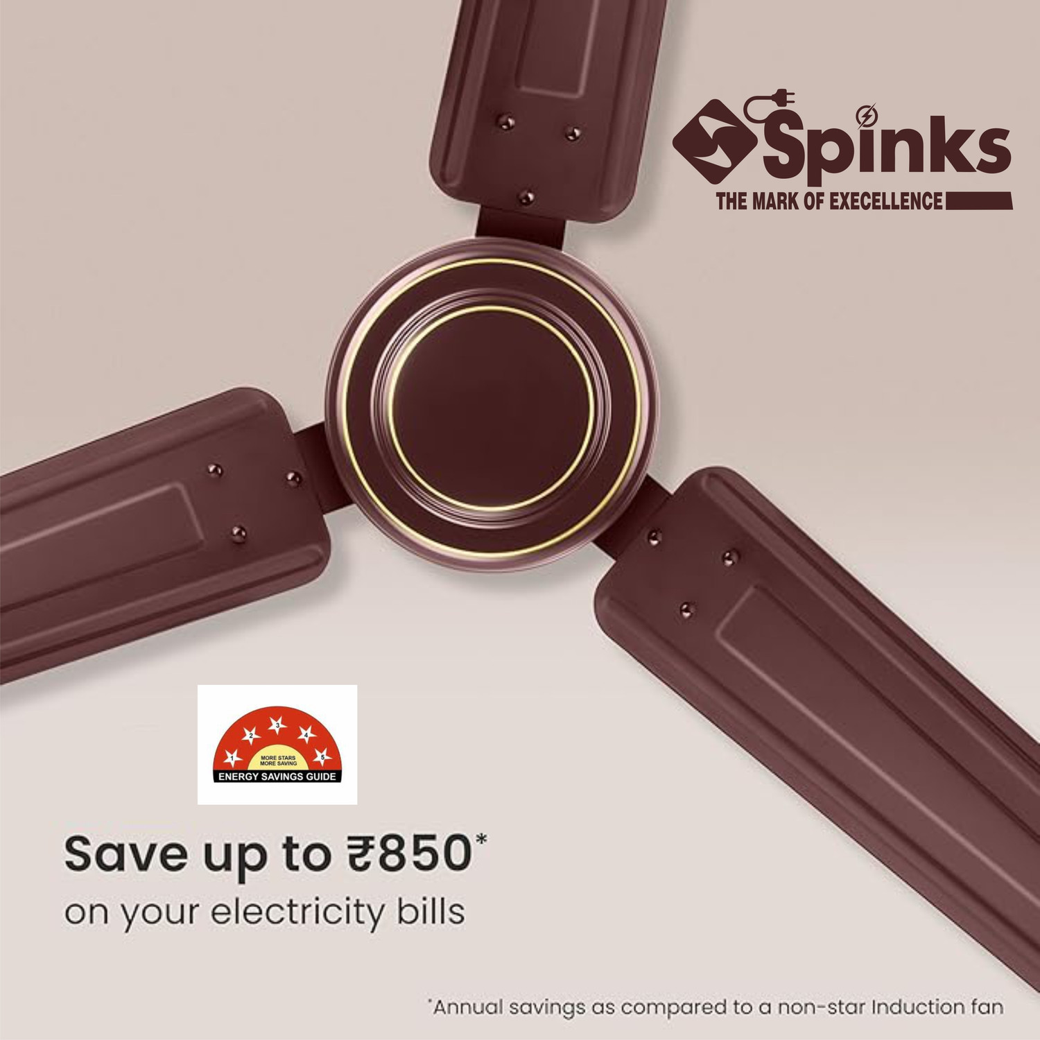Image of SPINKS WAHEGURU-122 with 2 Year Warranty 1200 mm Ceiling Fan