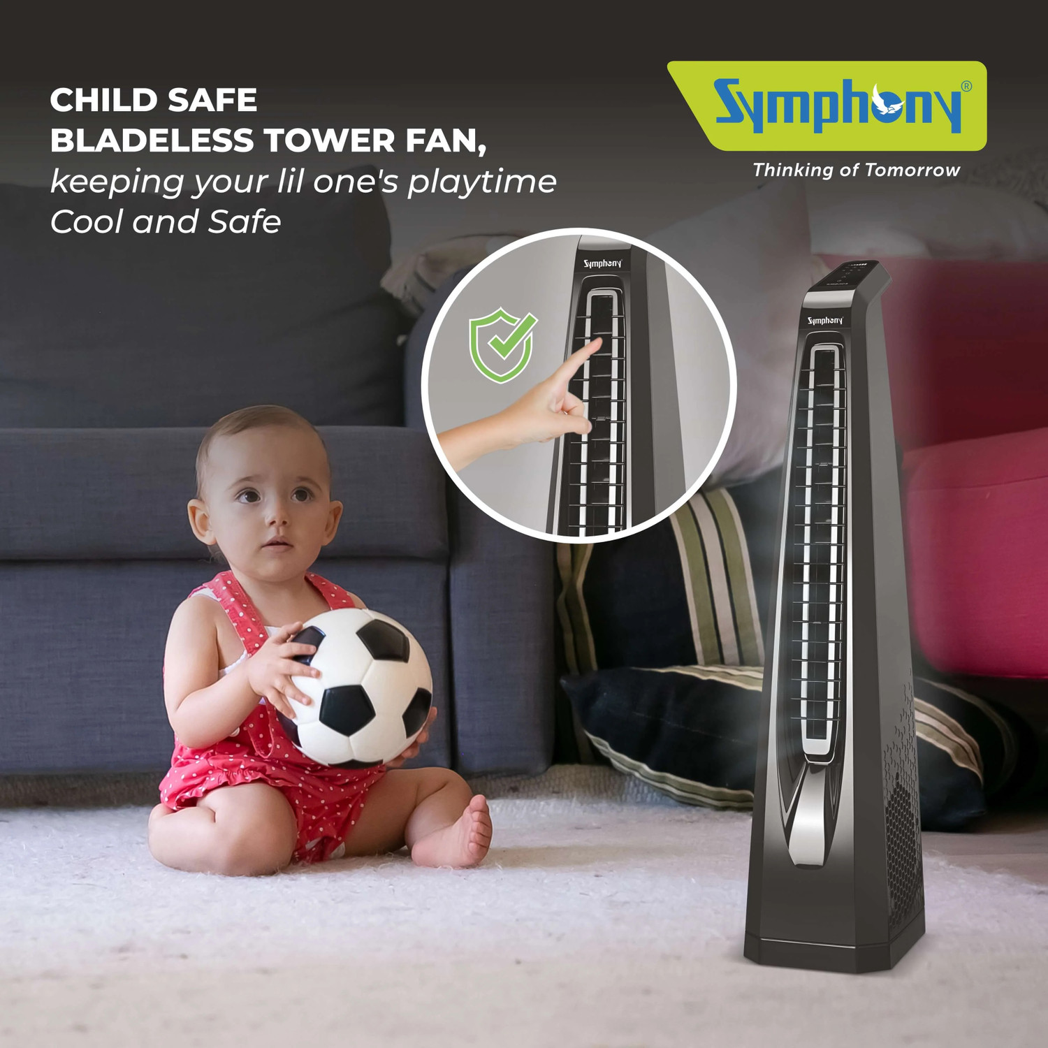 Image of Symphony Surround BLDC | Remote Control with 1 Year Warranty Tower Fan