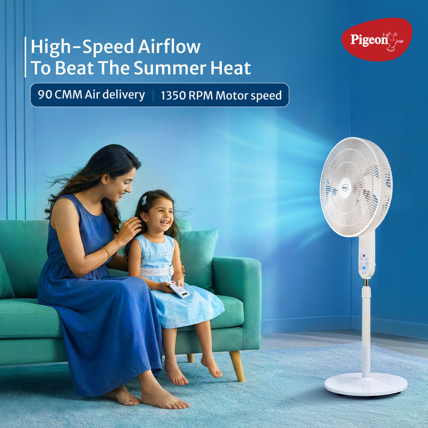 Image of Pigeon BLDC Pedestal fan with 2 Year Warranty 400 mm Pedestal Fan