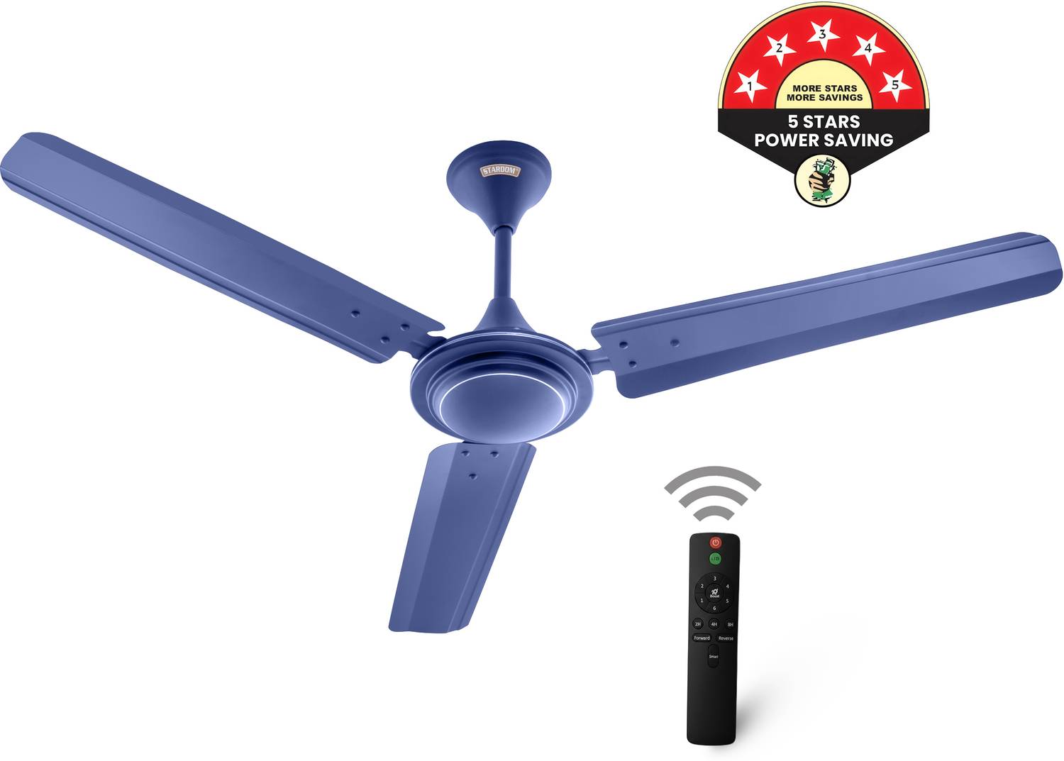 Stardom RACER B1 MET BLUE | 1200 MM with 3 Year Warranty BLDC Motor with Remote 1200 mm Ceiling Fan