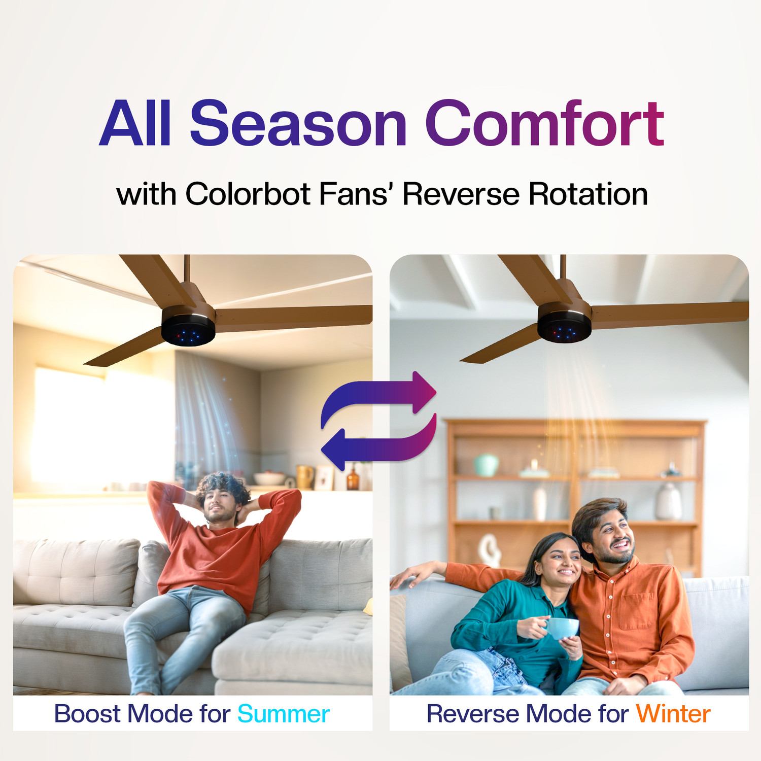 Image of Colorbot Stella BLDC Remote Controlled|Highspeed|LED| Reverse Mode| AeroQuiet+ Technolog with 4 Year Warranty BLDC Motor with Remote, With LED Indicators 1200 mm Ceiling Fan