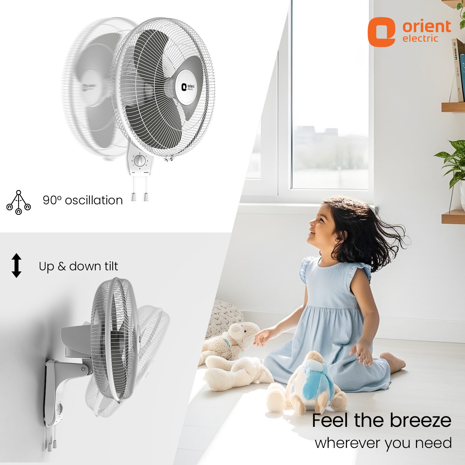 Image of Orient Electric Wall 97 |100% Copper Motor|Superior Air Delivery |3 Speed | Military Grade Guard with 2 Year Warranty Ultra High Speed 400 mm Wall Fan
