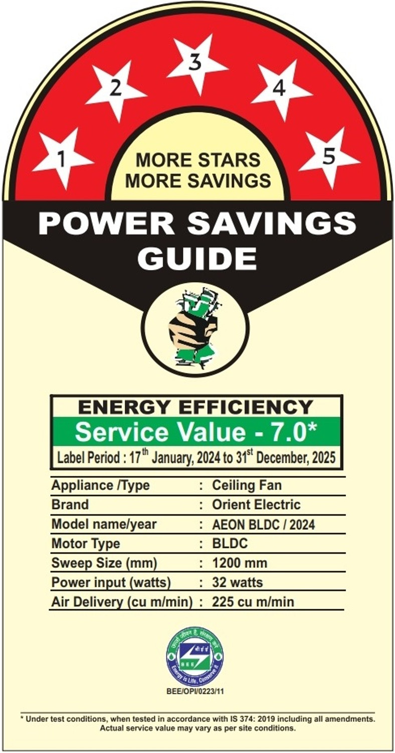 Image of Orient Electric Aeon BLDC Pro with 5 Year Warranty Anti Dust, BLDC Motor with Remote, Energy Saving, High Air Delivery, Silent Operation 1200 mm Ceiling Fan