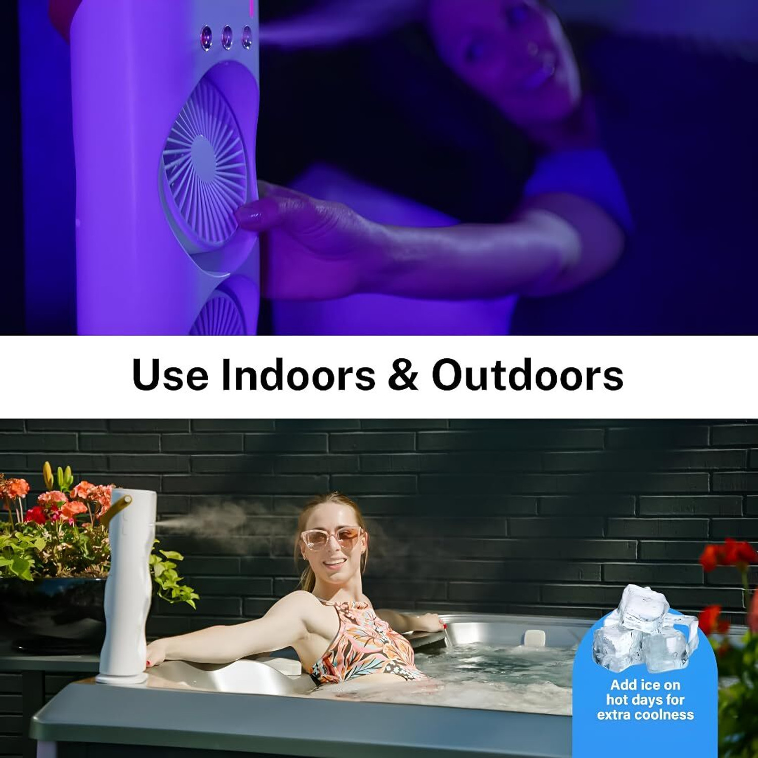 Image of PASS Double Ended Rechargeable Mini Spray Fan | Portable Mist Cooling Fan MIST USB Air Cooler