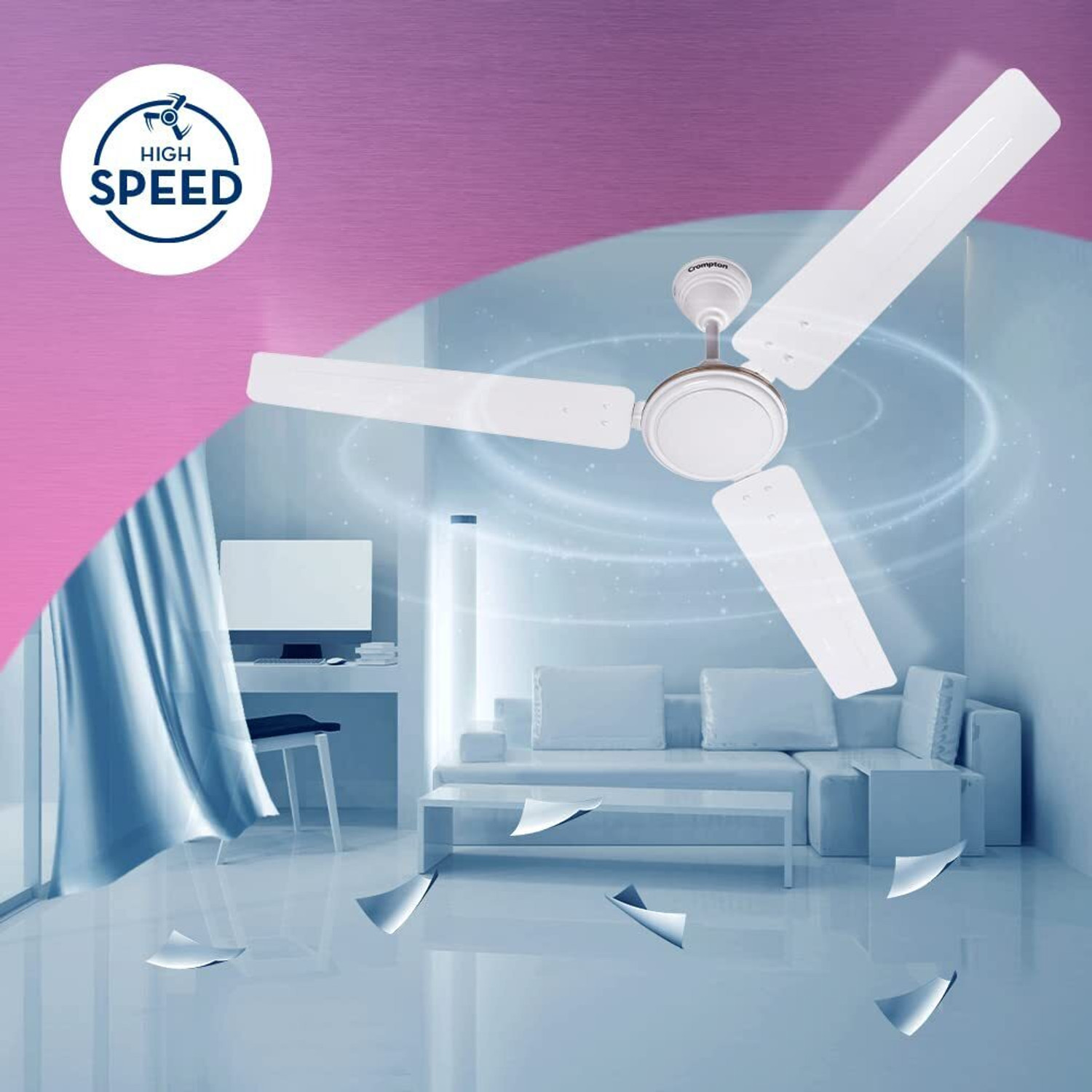 Image of Crompton SUREBREEZE SEA SAPPHIRA PACK OF 1 with 1 Year Warranty 1200 mm Ceiling Fan