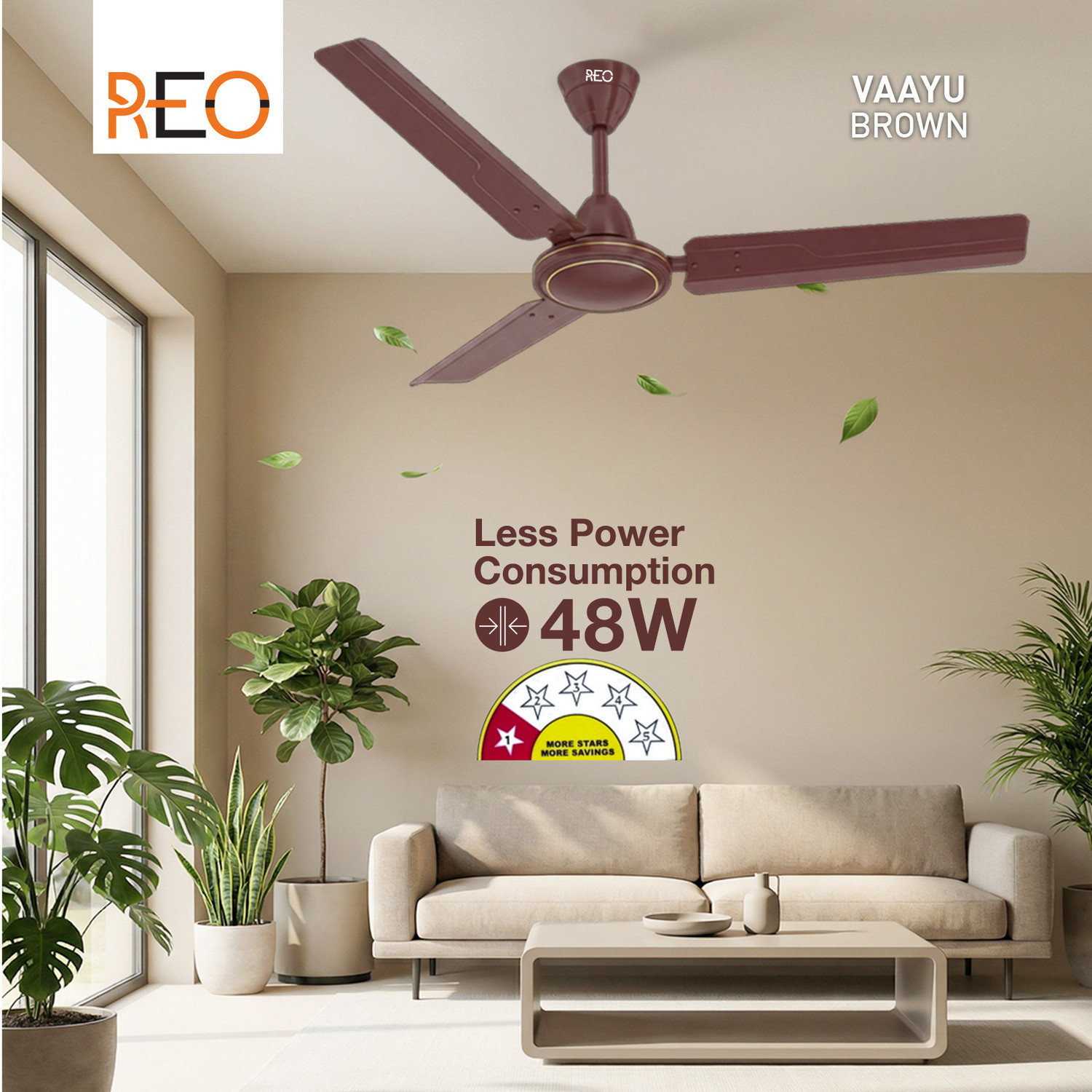 Image of Reo by Havells Vaayu with 2 Year Warranty Energy Saving 1200 mm Ceiling Fan