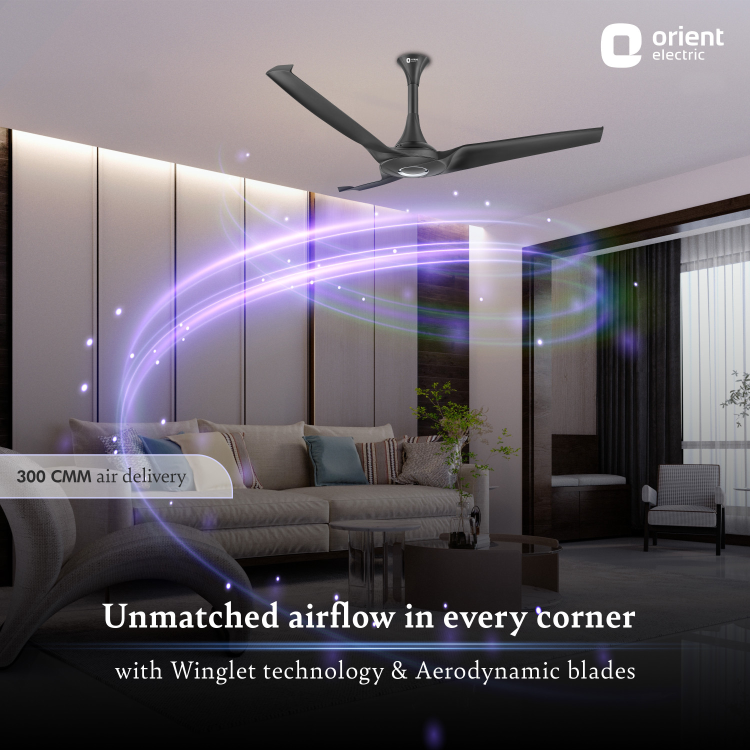 Image of Orient Electric Aerostorm with 1 Year Warranty Silent Operation 1320 mm Ceiling Fan