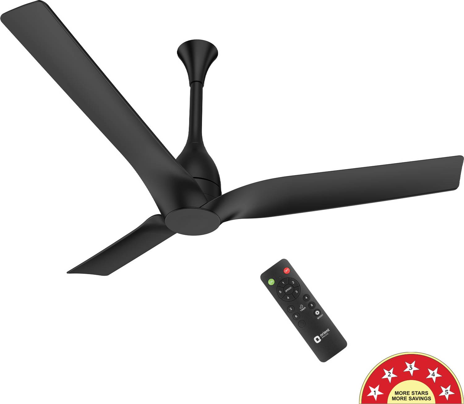 Orient Electric Aerosilent, Red Dot Design Winner with 5 Year Warranty BLDC Motor with Remote, Energy Saving, High Air Delivery, Silent Operation, Anti Rust 1200 mm Ceiling Fan