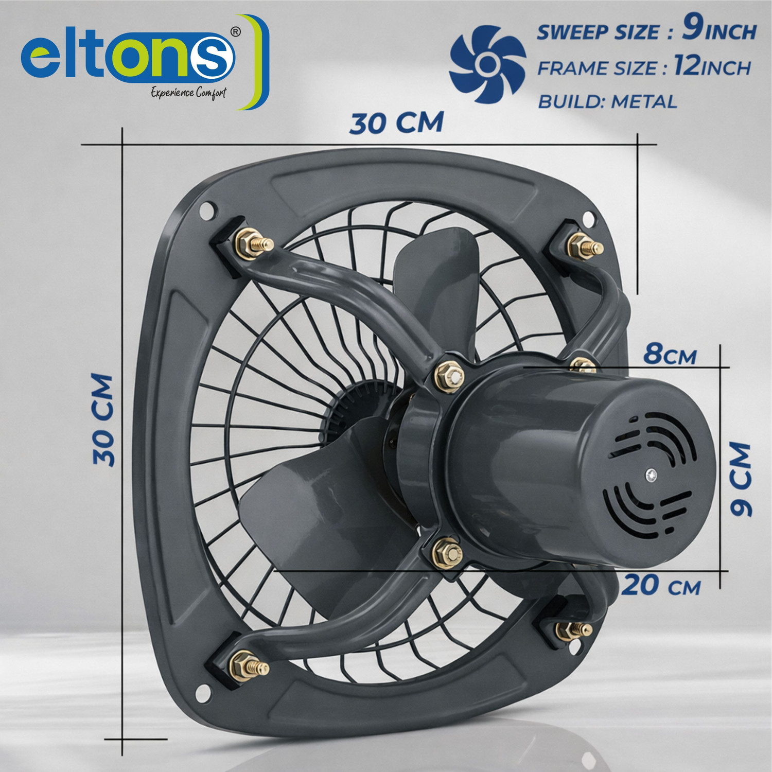 Image of Eltons EFAF-26A2 | 12 INCH | Metal Exhaust Fan For Kitchen, Bathroom, Home & Industries with 12 Months Warranty 300 mm Exhaust Fan