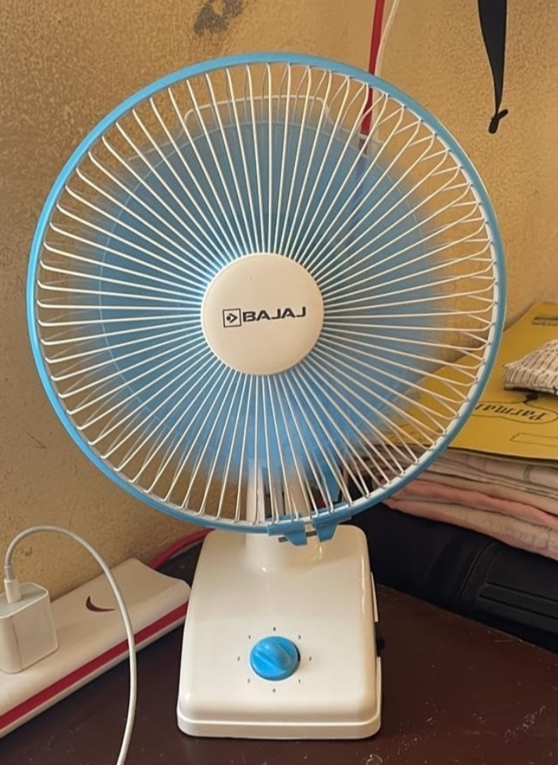 Image of BAJAJ InstaBreeze 230mm Blue Multipurpose Fan with 24 Months Warranty Ultra High Speed 235 mm Table Fan