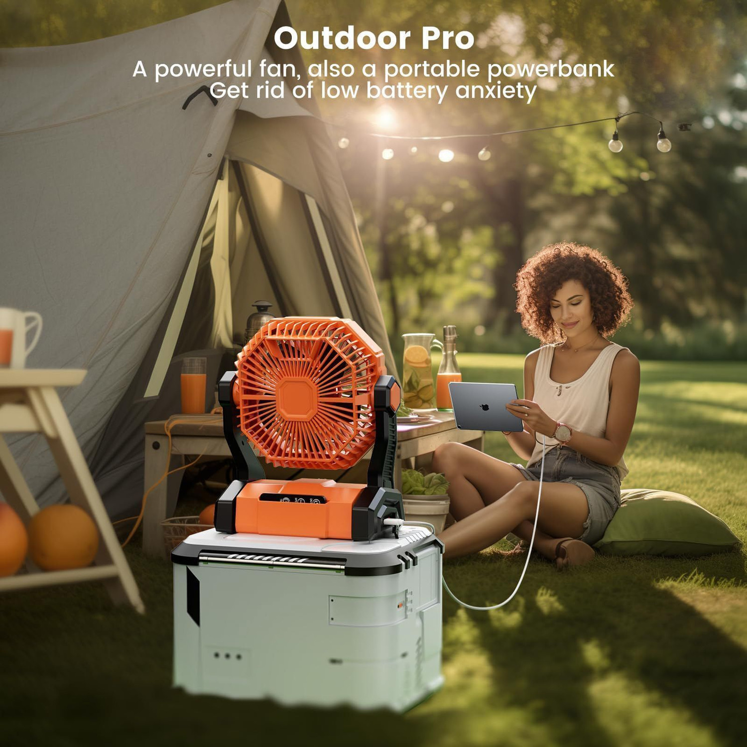 Image of Tuarso 10000 Mah Rechargeable | Portable Fan | for Home with LED Emergency Light with 12 Months Warranty Remote Controlled, Ultra High Speed, Energy Saving, Silent Operation Table Fan