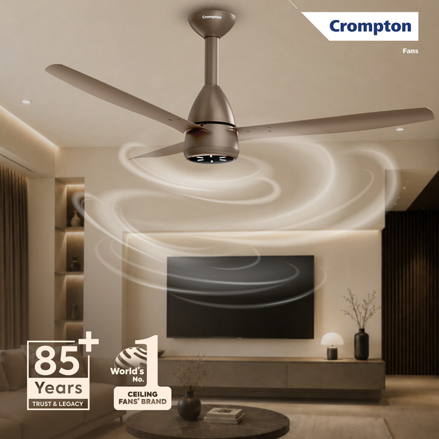 Image of Crompton CFENGRCRM48MOC5Z with 48 Months Warranty BLDC with Remote and Regulator 1200 mm Ceiling Fan