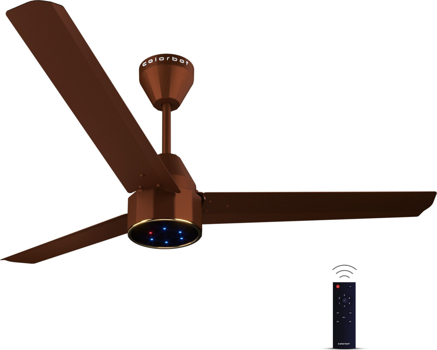 Image of Colorbot Knoxx BLDC Remote Controlled | Highspeed |LED|Reverse Mode| AeroQuiet+ Technolog with 4 Year Warranty BLDC Motor with Remote, With LED Indicators 1200 mm Ceiling Fan