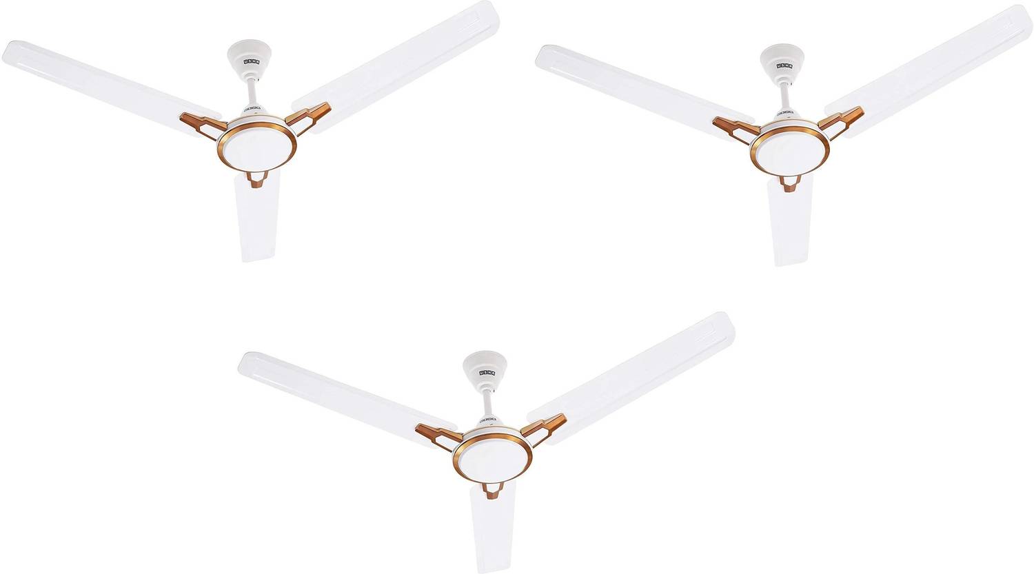 USHA racer chrome pack of 3 with 2 Year Warranty Anti Dust 1200 mm Ceiling Fan