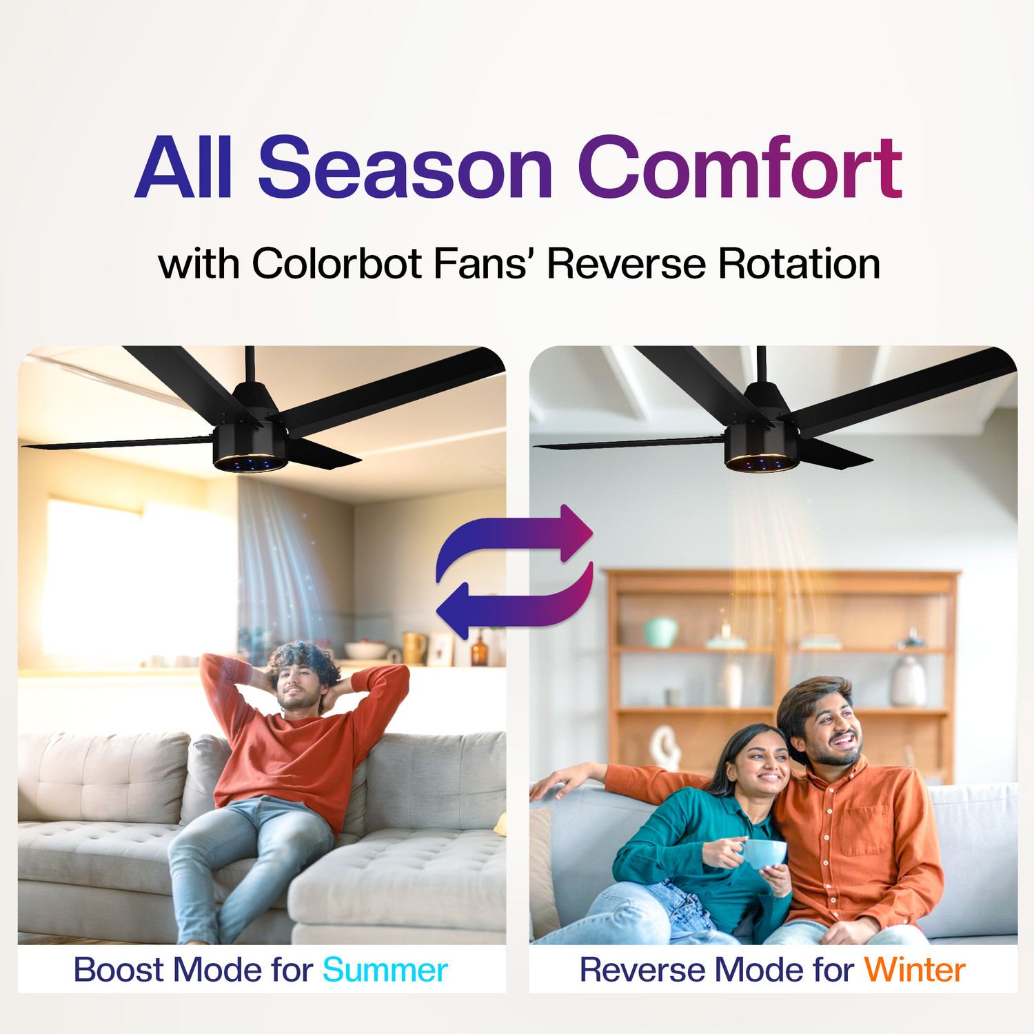 Image of Colorbot Knoxx Quad BLDC Remote Controlled 4 Blade|High Airflow|LED|AeroQuiet+ Technolog with 4 Year Warranty BLDC Motor with Remote, With LED Indicators 1200 mm Ceiling Fan