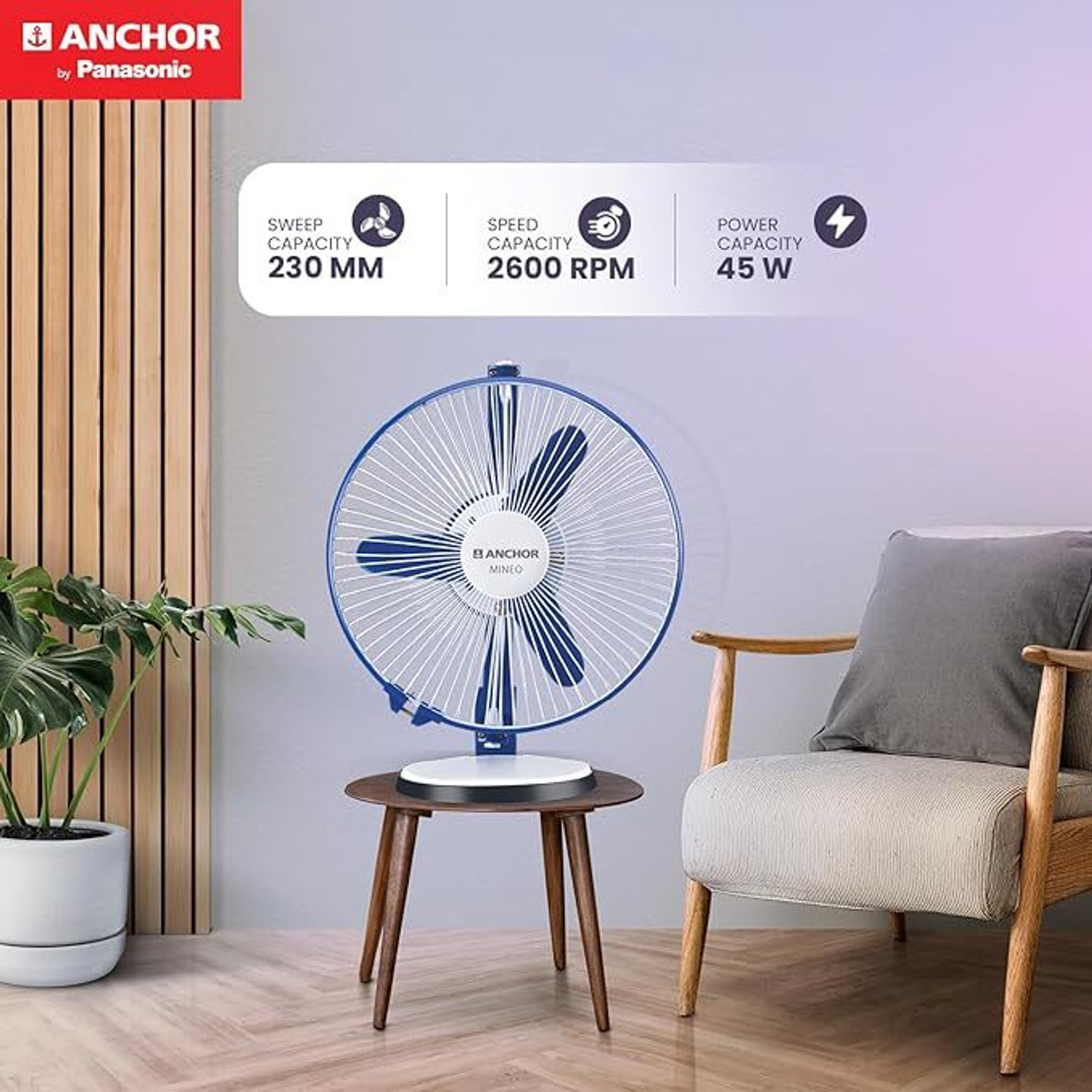 Image of Panasonic MINEO 14002BU with 24 Months Warranty Ultra High Speed 230 mm Table Fan