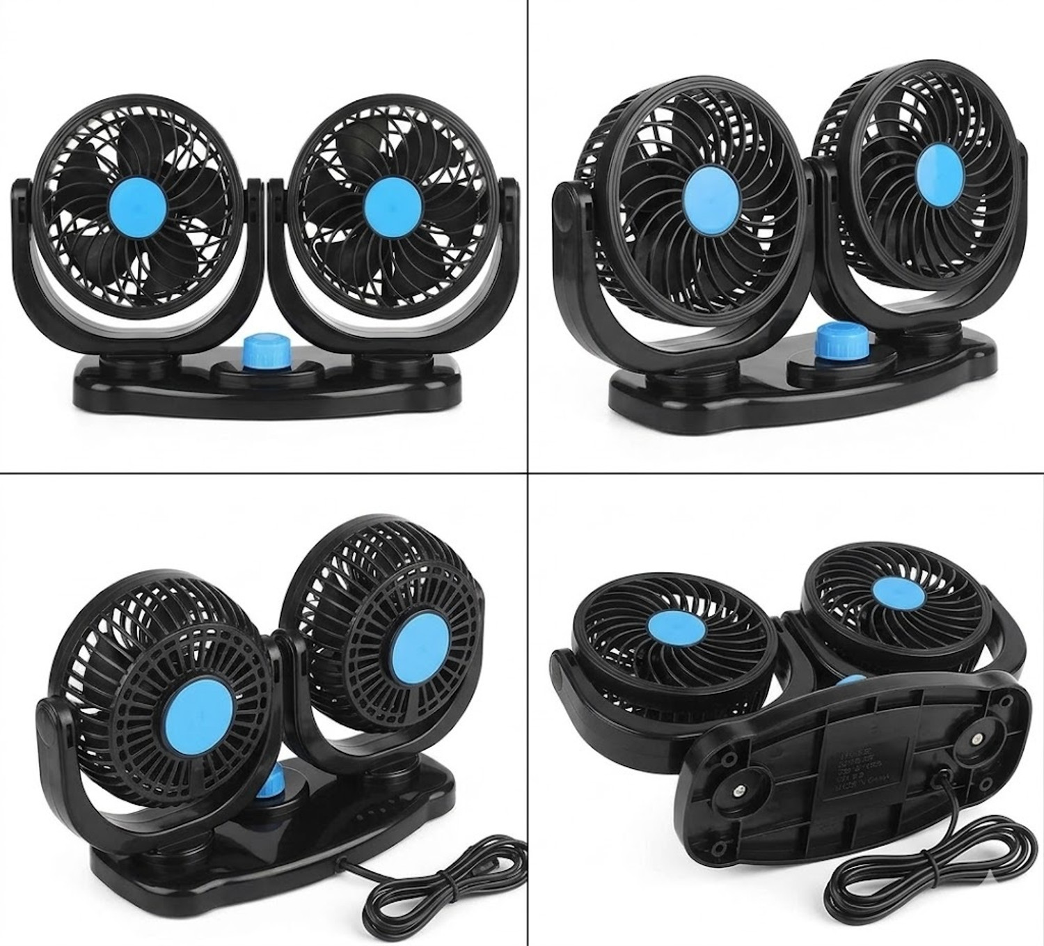 Image of HOME'S DESIRE 12V DC Car Cooling Fan 360 Rotating Dashboard Electric Fan for Vehicles 5 mm Pedestal Fan