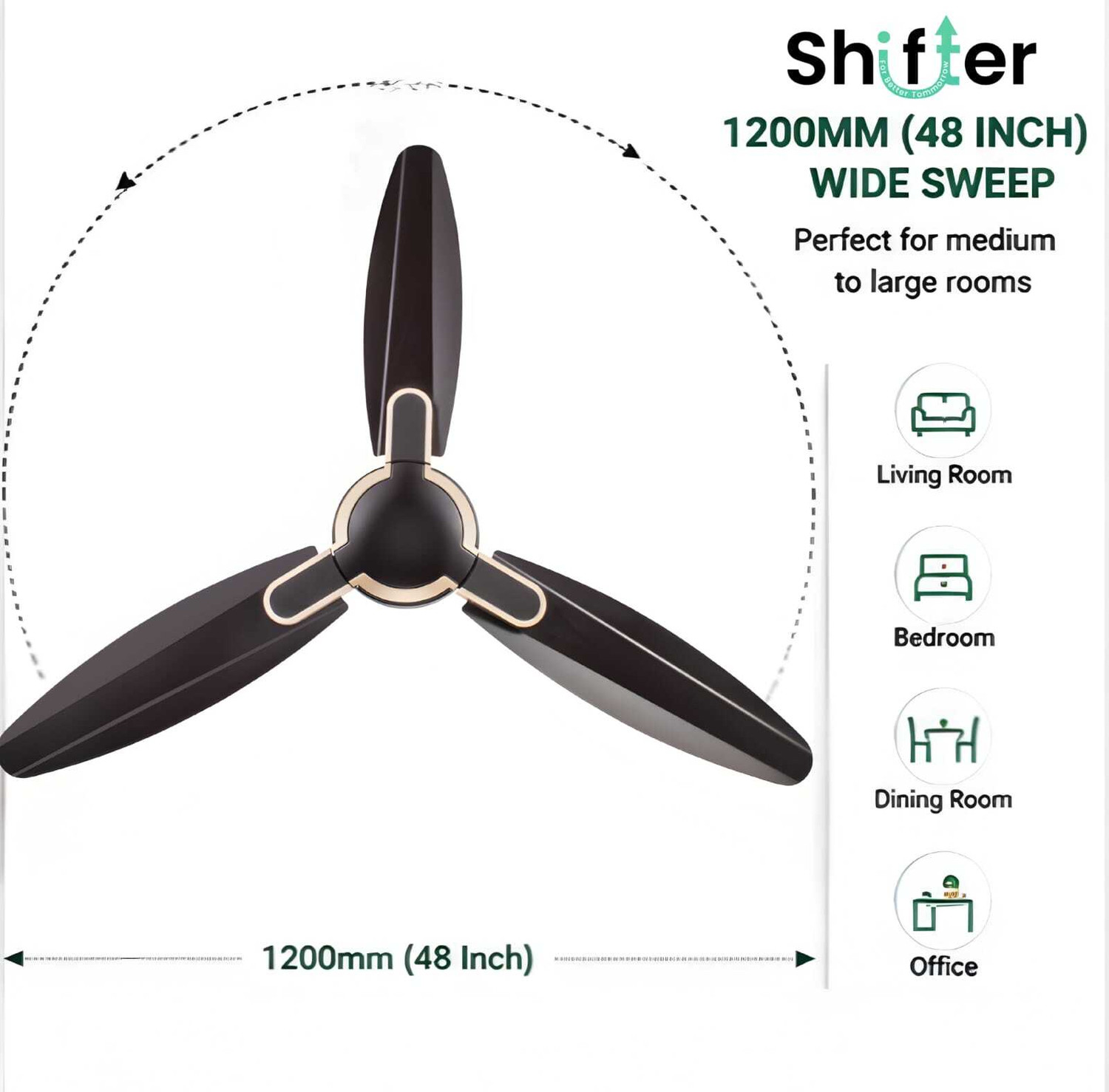 Image of SHIFTER Nexova | BLDC FAN| Ultra High Speed 48 inch With BLDC Motor & Remote with 3 Year Warranty Anti Dust 1200 mm Ceiling Fan