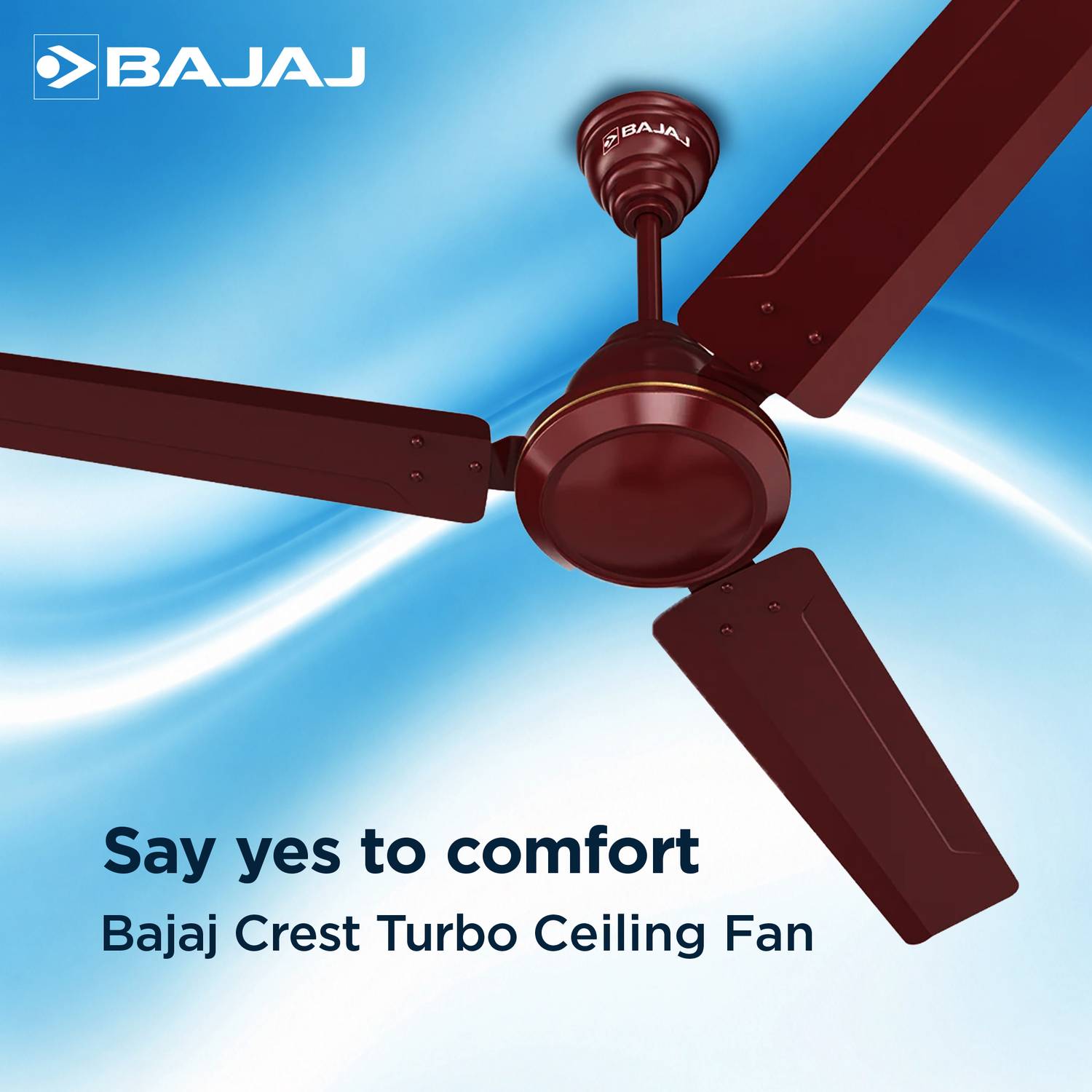 BAJAJ Crest Turbo 1200mm Brown Ceiling Fan - Image 2
