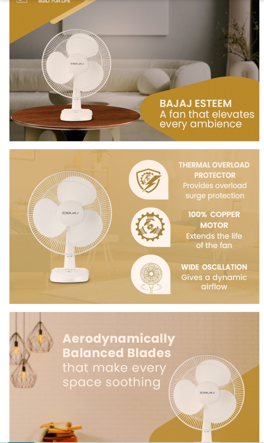 Image of BAJAJ Esteem 400mm tabule fan with 24 Months Warranty Silent Operation 400 mm Table Fan