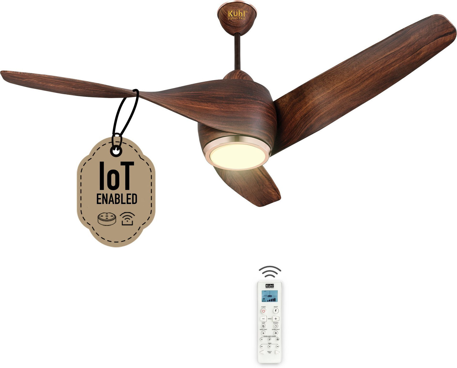 Image of KUHL Twist L3 1320mm 65% Power Saving BLDC Ceiling Fan|BEE 5 Star Rated & ISI Marked with 5 Year Warranty BLDC Motor with Remote 1320 mm Ceiling Fan