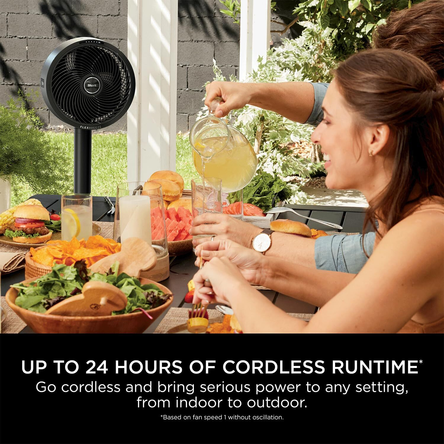 Image of Shark FlexBreeze Cordless Table & Pedestal Fan | 24Hrs Battery | 70 ft Air Throw with 2 Year Warranty BLDC Motor with Remote, High Air Delivery, Remote Controlled, Silent Operation 304 mm Pedestal Fan