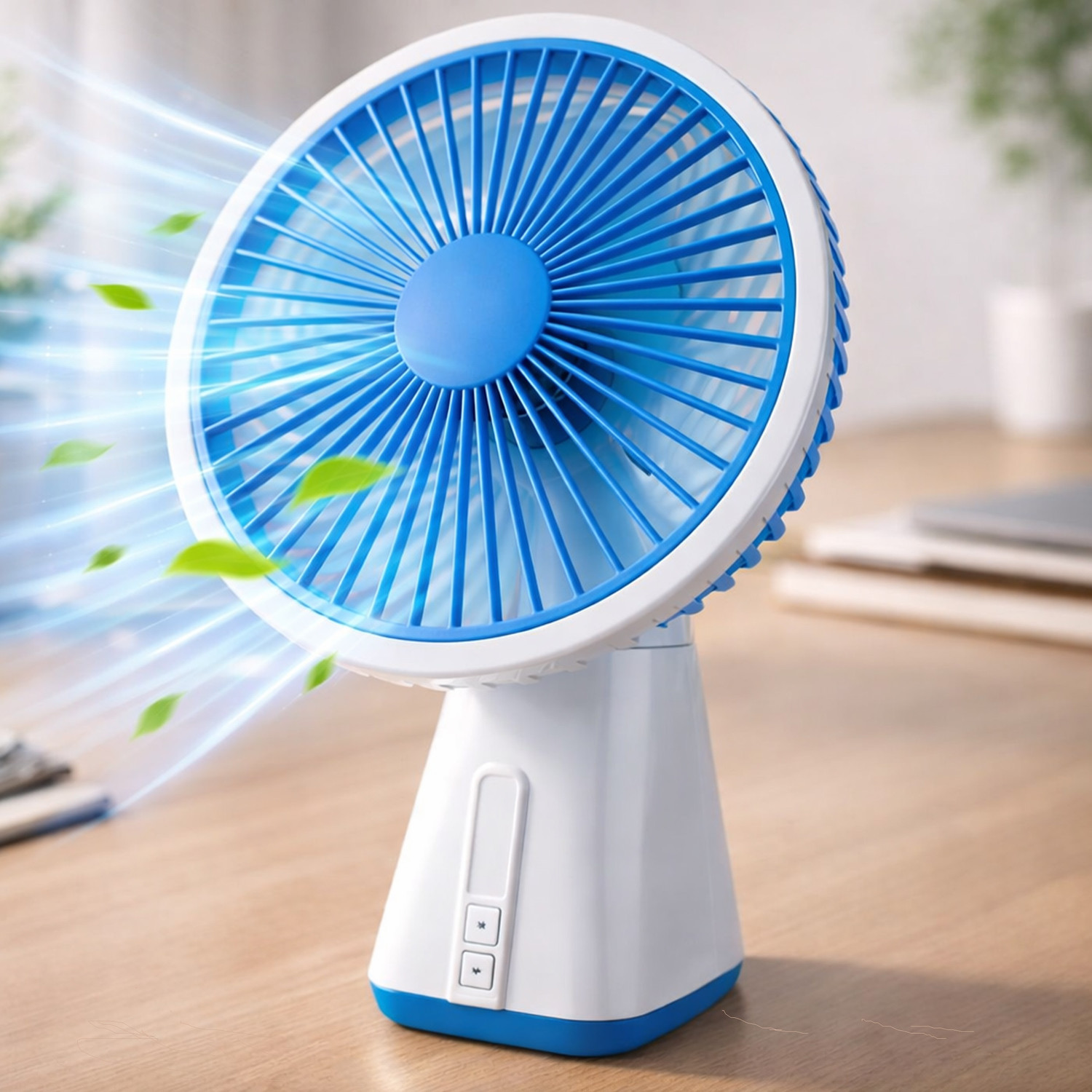 Image of ZUVUZU Table Fan | Rechargeable Table Fan with | LED Light | High Speed | Fan for Home Ultra High Speed 1400 mm Table Fan