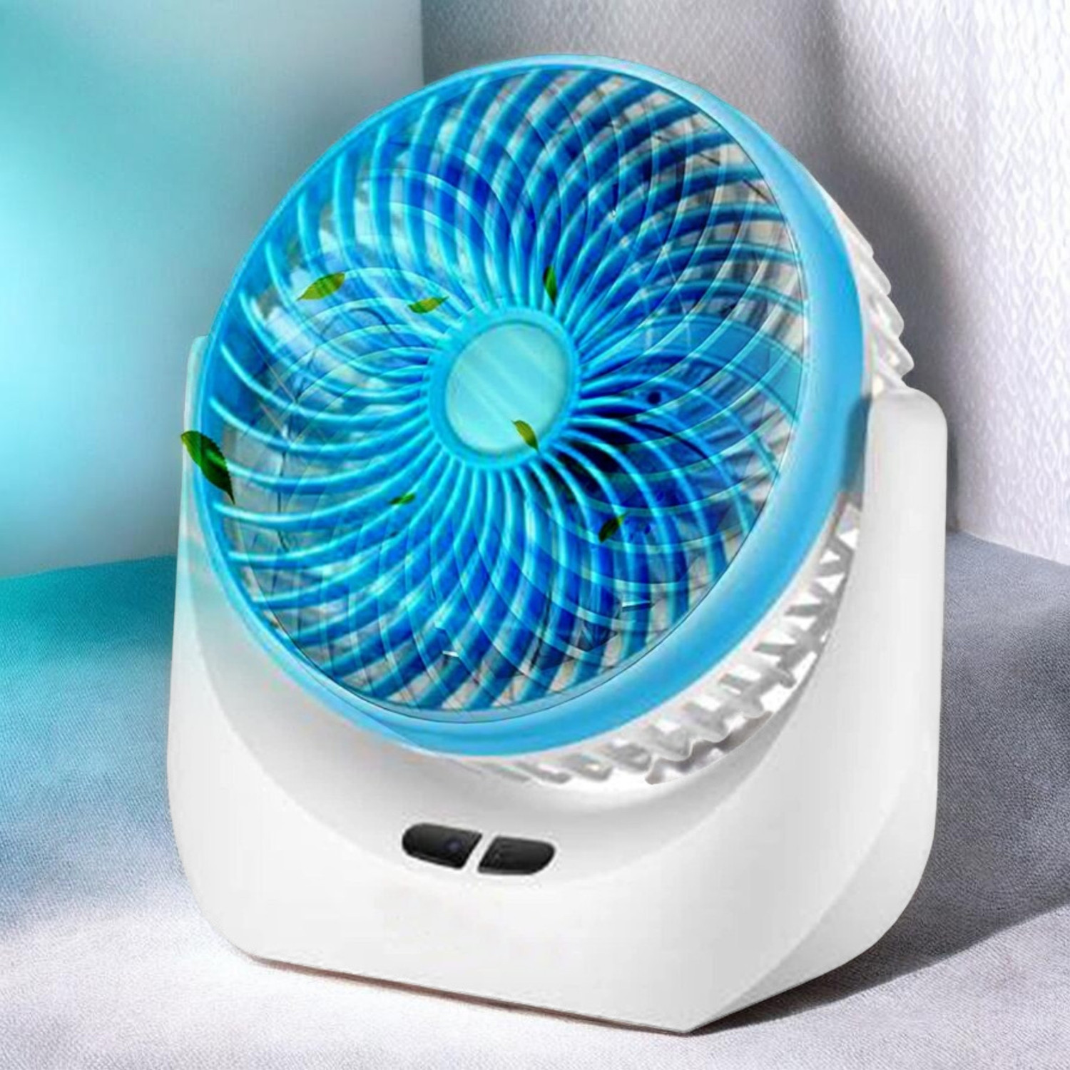 Image of Radhe High Speed Rechargeable Table Fan with LED Light For Office Desk, Home 299 Ultra High Speed 1400 mm Table Fan