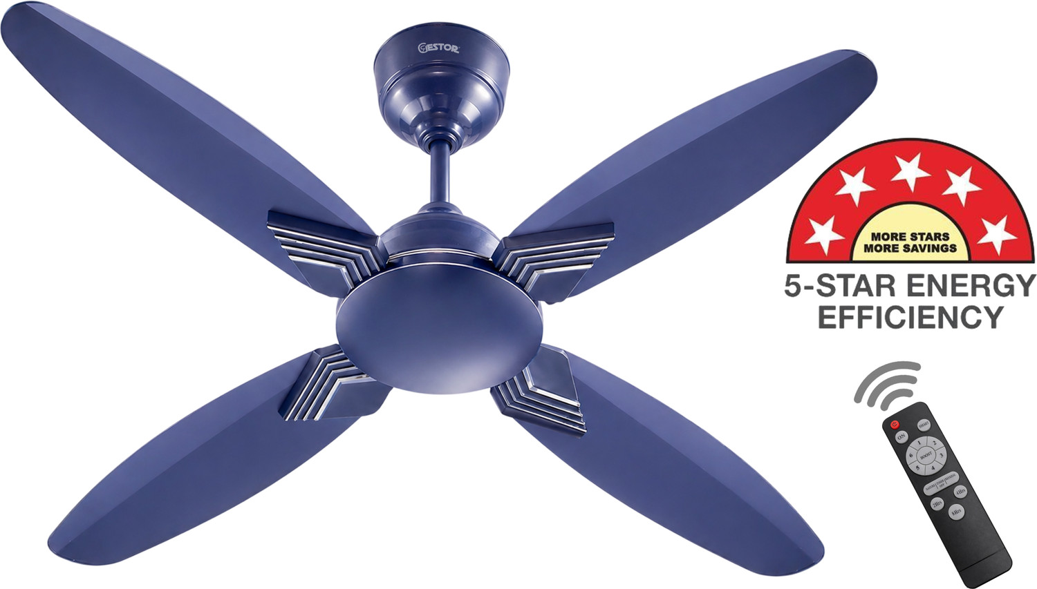 Image of GESTOR Avenzo 202 | BLDC | Super Hi Speed 48 inch Premium Series with 5 Year Warranty Anti Dust, BLDC Motor with Remote, Energy Saving, Silent Operation 1200 mm Ceiling Fan