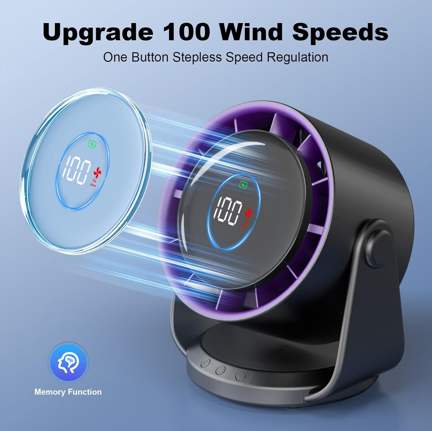 Image of DOCOSS CF3 Rechargeable Fan with 6 Months Warranty BLDC Motor Table Fan