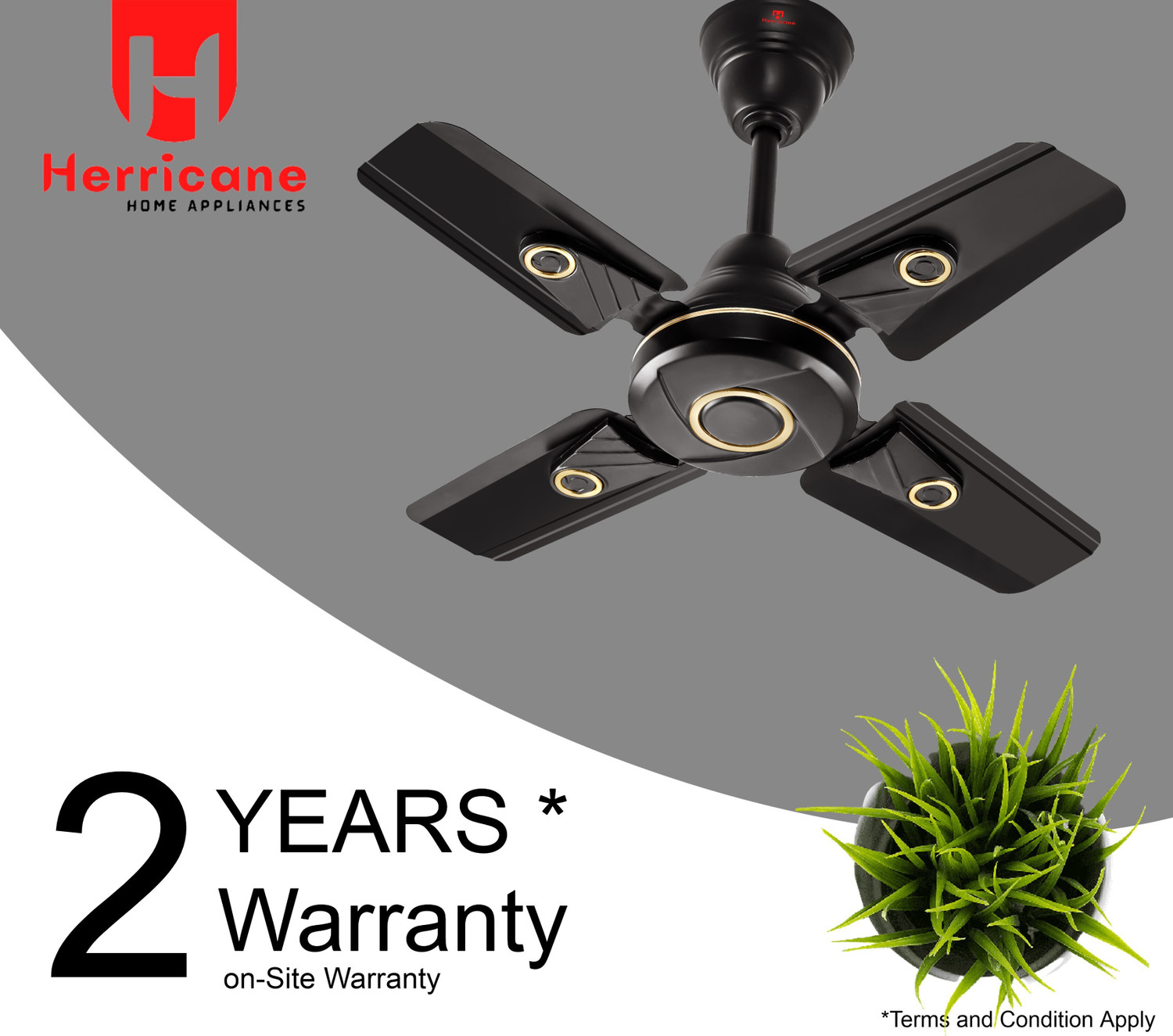 Image of Herrricane Indo-Ring-23-SB | 4 Blade | Anti Dust | Silent Operation | High Speed | Economy with 24 Months Warranty Ultra High Speed 600 mm Ceiling Fan