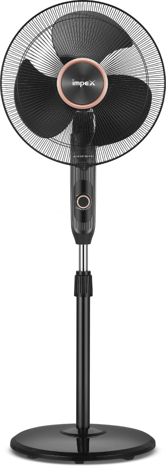 Image of IMPEX BLDC Pedestal Fan (eN Booster PF HS Black) with 3 Year Warranty BLDC Motor 400 mm Pedestal Fan
