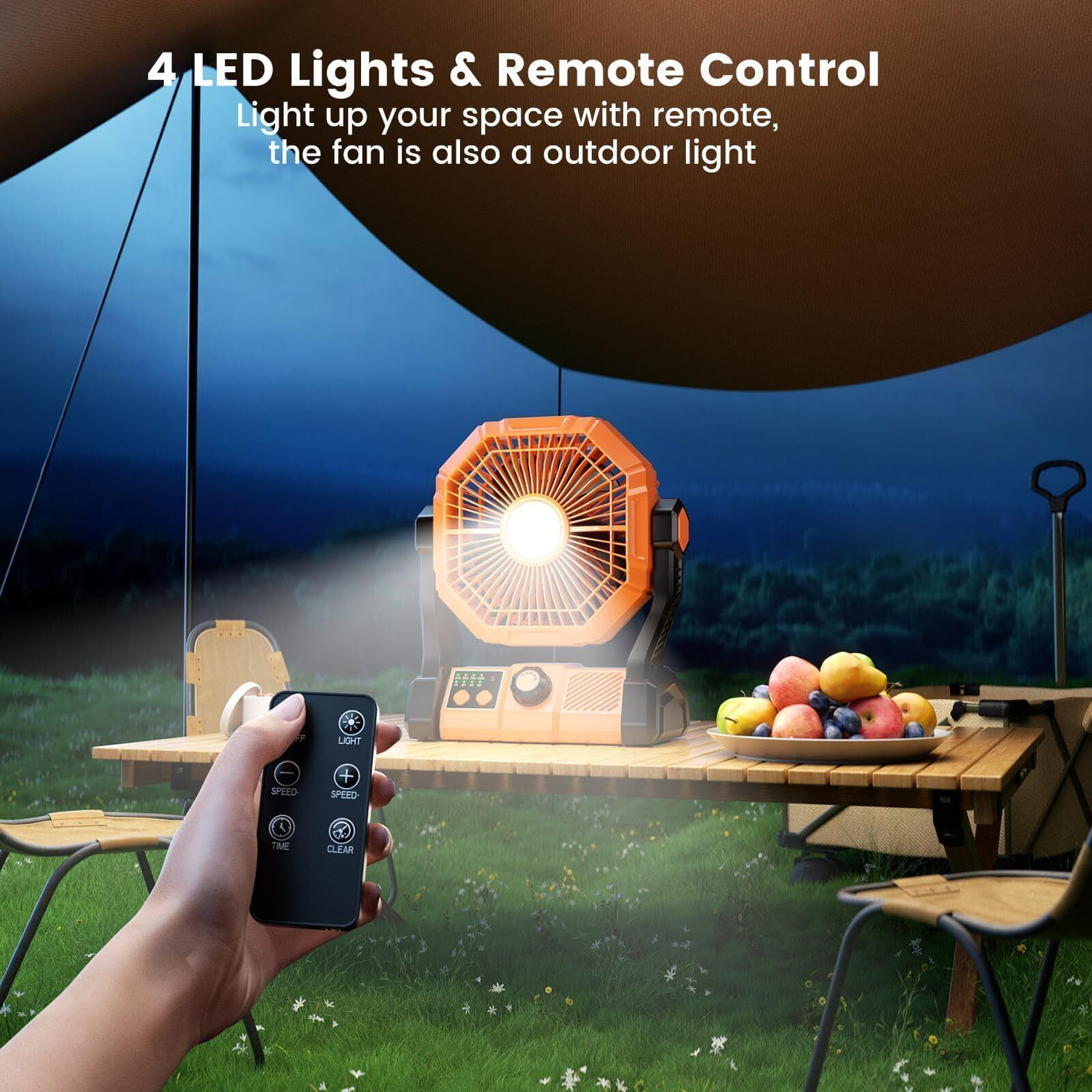 Image of Tuarso 10000 Mah Rechargeable | Portable Fan | for Home with LED Emergency Light with 12 Months Warranty Remote Controlled, Ultra High Speed, Energy Saving, Silent Operation Table Fan