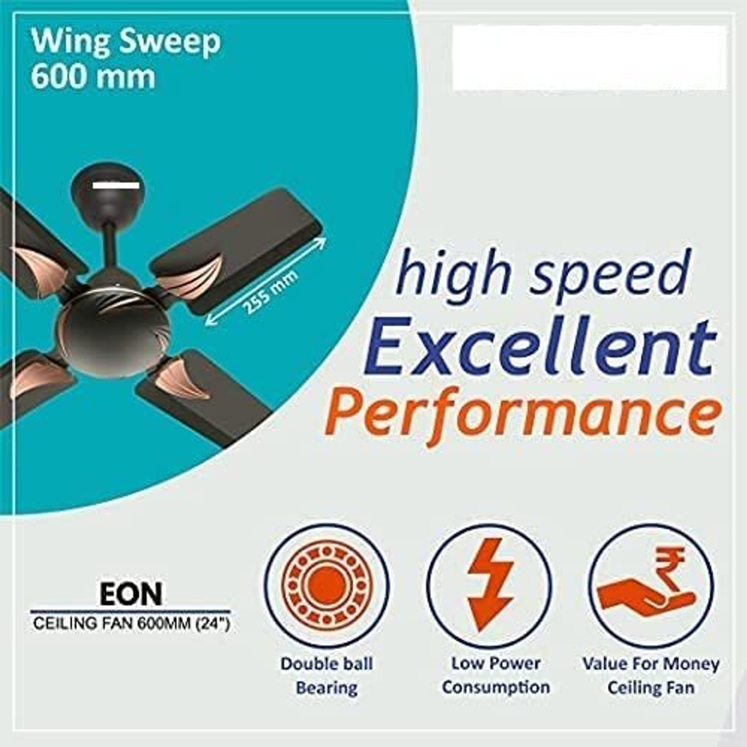 Image of HANEUL HN Fiesta 002 | 4 Blade | High Speed | Economy with 12 Months Warranty Ultra High Speed 600 mm Ceiling Fan
