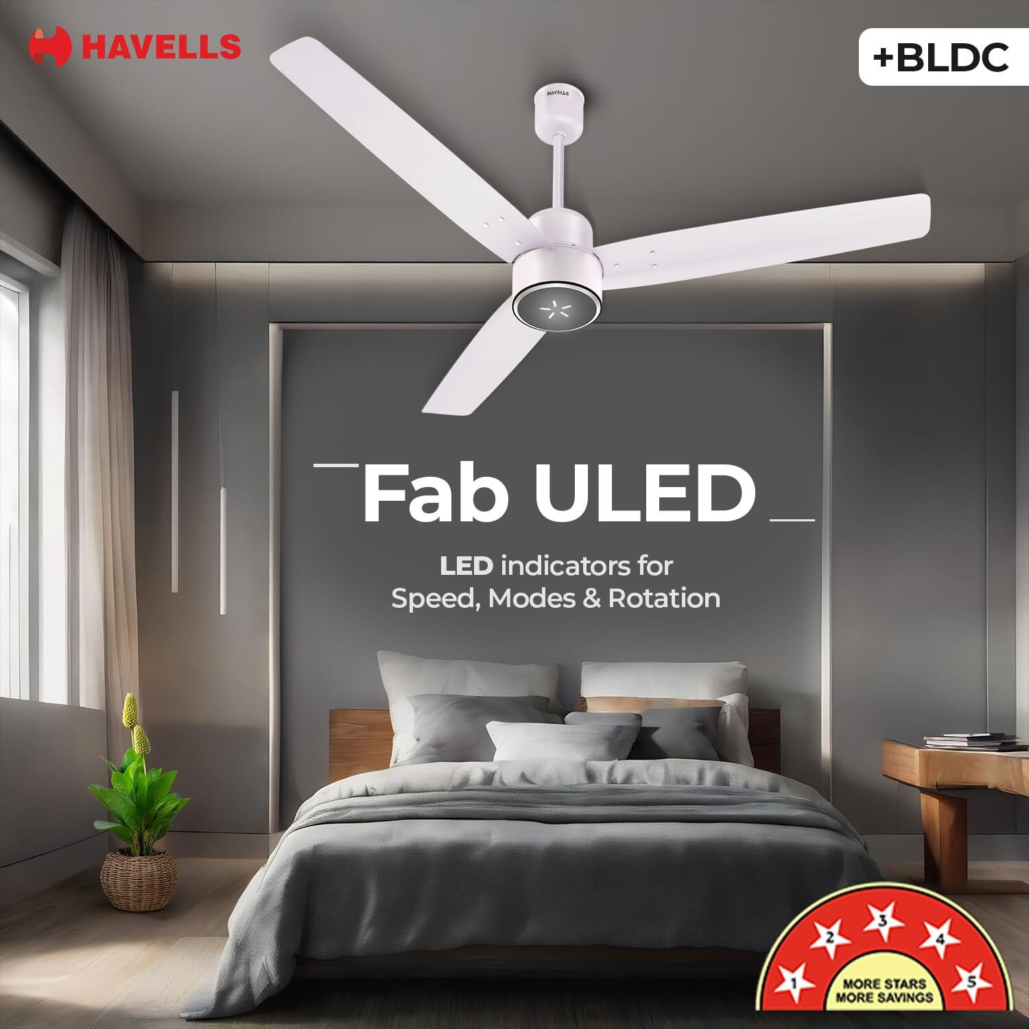 Image of HAVELLS Fab BLDC ULED with 3 Year Warranty Underlight 1200 mm Ceiling Fan