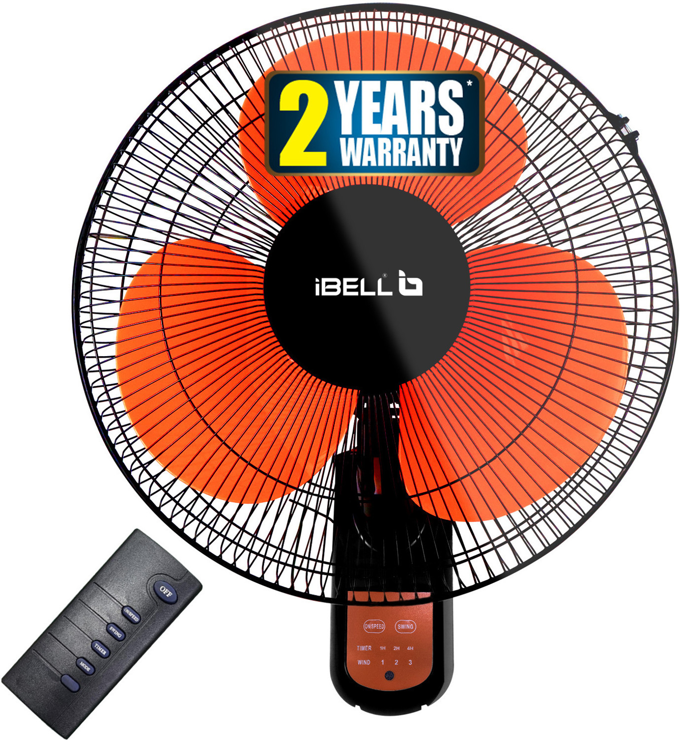 Image of iBELL VIVA03WF | Remote Control | 90 Oscillation | High Speed with 2 Year Warranty Remote Controlled 406 mm Wall Fan